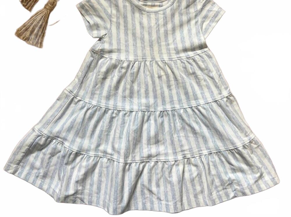 NEW VIGNETTE girl's iona dress in blue and white stripe